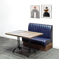Ensemble de canapés personnalisés pour café et restaurant de restauration rapide, banquette en cuir bleu, mobilier de restaurant