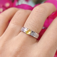 Anillos de Boda Elegantes de Plata 925 Amarilla para Mujer, con Acabado Pulido de Alto Brillo, Joyería Antideslustre para Protección, Anillo de Regalo