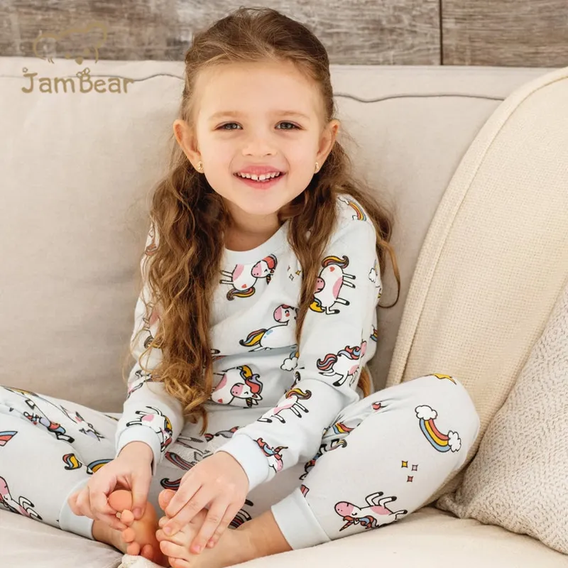 Conjuntos de pijama de algodón orgánico para bebés, pijamas personalizados para niños, ropa de dormir estampada