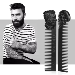 Peigne à <span class=keywords><strong>barbe</strong></span> rétro de haute qualité pour hommes, en acier inoxydable, pour modeler la <span class=keywords><strong>barbe</strong></span> et coiffer les cheveux - Product Image 2