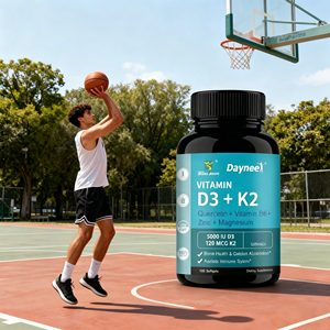 Wins Town Vitamin D3 K2 Softgel Cápsulas 50000 IU MK7 Support Adult Immune & Bone Health Suplemento - Product Image 1
