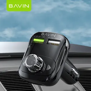 BAVIN BM-02ที่ชาร์จในรถยนต์ PD 20W QC 20W,ที่ชาร์จในรถยนต์แบบพกพาทำจากโลหะมี USB สองช่องอะแดปเตอร์24V