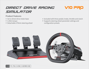 <span class=keywords><strong>Volant</strong></span> de jeu de simulation PXN V10PRO/V99/V3PRO/V9GEN2/V900GEN2 filaire, prise en charge / One/ 360 - Product Image 3
