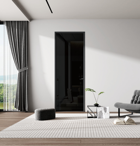 Portes intérieures battantes modernes en alliage d'aluminium imperméables à <span class=keywords><strong>double</strong></span> panneau, <span class=keywords><strong>porte</strong></span> en verre à battants français finie pour hôtel, salle de bain - Product Image 1