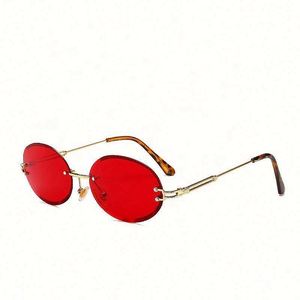 2019 Hot Selling Luxury Diamond Cut Rimless <b>Sunglasses</b> for Women UV400 Gradient Round <b>Sunglasses</b> - Product Image 2