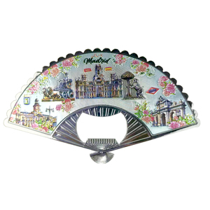 Aimants de réfrigérateur en alliage de paysage d'<span class=keywords><strong>Espagne</strong></span> personnalisés Aimant de réfrigérateur en forme d'éventail de villes personnalisées - Product Image 1