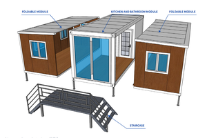 Nhà máy trực tiếp 40ft mở rộng container Modular đúc sẵn Micro nhà có thể gập lại Nhà cho văn phòng hoặc khách sạn sử dụng - Product Image 6