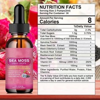 Suplemen Diet Cairan Sea Moss 60ml Label Pribadi Khusus, Multi-Bahan, Mendukung Kekebalan Tubuh, Kesehatan Kulit & Rambut