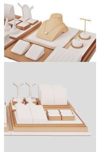 Custom Beige Storage Jewelry Rack for Store Window Displays Elegant Display for <b>Necklaces</b>, <b>Rings</b> Earrings, Perfect for Boutiques - Product Image 6