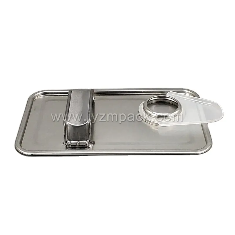 180Mm * 105Mm Vierkante Tin Kan Componenten Top Met Druk Ca P/Deksel