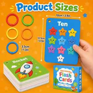 Cartes flash personnalisées <span class=keywords><strong>pour</strong></span> enfants avec boucle à anneau, cartes d'apprentissage cognitif multi-thèmes, cartes flash <span class=keywords><strong>pour</strong></span> tout-petits, éducation précoce - Product Image 5