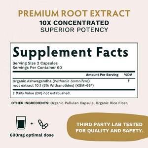 Capsules d'Ashwagandha KSM-66 d'OEM/ODM-extrait organique de poudre de racine, supplément ayurvédique - Product Image 2