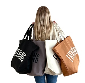 Bolsa de Mano de Lona Resistente Extra Grande Estilo Vintage, Personalizable, de Alta Calidad, Ecológica, para Compras - Product Image 1