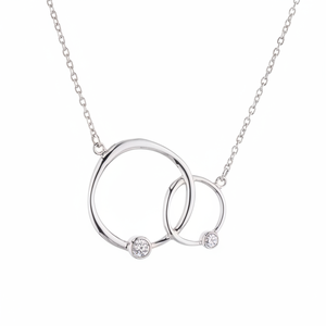 Collier pendentif cercle en argent sterling 925 Collier plaqué or Bijoux Chaîne pour femme - Product Image 1