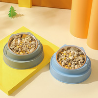 Миска для собак Snows Paws пластиковая, одинарная, в форме головы, со съемной высокой подставкой, для защиты шеи, экологичная, водонепроницаемая IPX5, закругленная