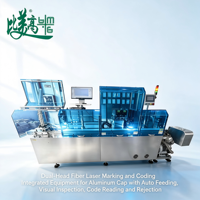Ligne de production de capuchons en aluminium avec alimentation automatique, imprimante laser double fibre, lecture de codes, détection par vision et machine de rejet automatique
