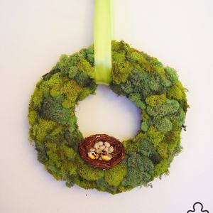 Long-Lasting Handmade <strong>Moss</strong> <strong>Wreath</strong> for Wedding Table Centerpiece Holiday Mantel Decor Preserved Easter Halloween Graduation - Product Image 1