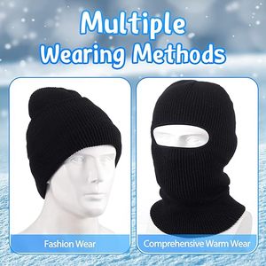 Multiple Colors Single Hole <strong>Balaclava</strong> Rounded Woven Sports Cap Acrylic Thickened Warm Windproof <strong>Custom</strong> Knitted <strong>Balaclava</strong> Beanie - Product Image 5