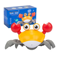 Jouet de bain pour bébé en plastique, à remonter, qui marche dans l'eau, en forme de crabe, avec capteur de mouvement, qui danse et rampe, pour cadeau d'infant