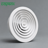 Diffuseur d'air rond en plastique ABS, grille de ventilation montée au plafond, couvercle de sortie de climatisation HVAC, blanc, décoratif, pour la maison, le bureau, l'hôtel