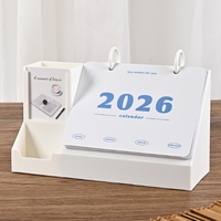 Calendrier d'impression acrylique Haoxuan 2026 avec fonction horloge pour le rangement de bureau et la publicité bancaire promotionnelle