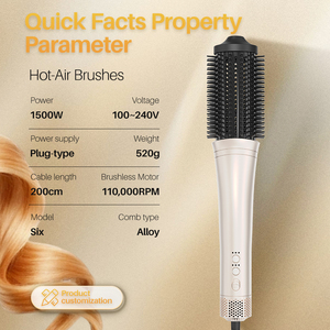 Sèche-cheveux <span class=keywords><strong>brosse</strong></span> Turbo Speed 110000 tr/min, styler professionnel, <span class=keywords><strong>brosse</strong></span> à air chaud pour un coiffage rapide et un volume accru à la maison <span class=keywords><strong>ou</strong></span> au salon - Product Image 6