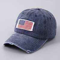 Chapeau chaud lavé vieille lettre casquette de baseball drapeau américain classique chapeau en pur coton