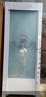 Porte en aluminium, livraison gratuite, prix de porte moderne en verre givré, toilettes/salle de bains,