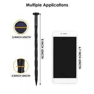 C26 10 cái móng tay viền nhựa gai sân cỏ sân vườn gai Neo cảnh quan gai nhọn xoắn ốc Nylon 8 inch - Product Image 3