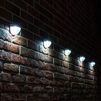 Lampes solaires étanches à 6 LED pour couloir, lumières de cour lumineuses, éclairage extérieur pour escaliers et murs de clôture
