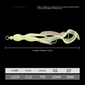WEI Bionic طعوم ناعمة 13 ٤١/٩ تنورات حبار الصيد تساعد على إغراء TPE الاصطناعي الناعم - Product Image 2