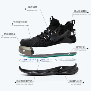 Sneaker di sicurezza Anti-smash di nuovo Design scarpe antinfortunistiche da uomo con punta in acciaio scarpe antinfortunistiche antiforatura per il lavoro