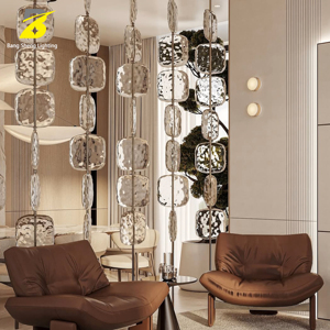 Cloison de luxe moderne, lampe suspendue créative en verre à effet <span class=keywords><strong>d</strong></span>'ondulation pour la <span class=keywords><strong>d</strong></span>écoration intérieure, hôtel, <span class=keywords><strong>salle</strong></span> <span class=keywords><strong>d</strong></span>'exposition - Product Image 2