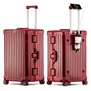 <span class=keywords><strong>Valise</strong></span> à <span class=keywords><strong>roulettes</strong></span> unisexe en PC 100 %, bagage cabine avec roues à 360 degrés et serrure TSA, <span class=keywords><strong>valise</strong></span> de luxe en aluminium – Offre Spéciale - Product Image 2