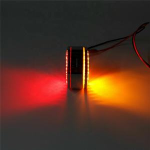 Luz de Pedestal de doble cara 98 Led 4 "redondo rojo ámbar Flatline con carcasa cromada para Semi camión guardabarros cola esquina señal de giro - Product Image 3