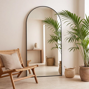 กระจกกรอบโลหะ, กระจกติดผนังขนาดใหญ่สำหรับตั้งพื้น, พิงหรือแขวน, กระจกตั้งพื้นสำหรับห้องนอน, ห้องนั่งเล่น - Product Image 2