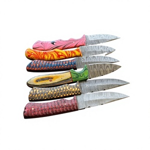 Couteau à lame fixe en acier Damas avec manche coloré, personnalisable, pour la chasse, le camping et la survie - Product Image 3