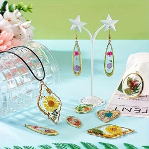 100% เครื่องประดับทำด้วยมือขอบอัลลอยด์ทำจากฟอยล์สีทองวัสดุต่างหูรูปสี่เหลี่ยมขนมเปียกปูนรูปทรงเรขาคณิตหัวใจผิดปกติ - Product Image 4