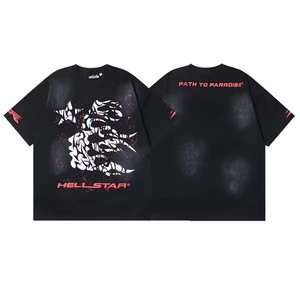 Camiseta de manga corta de algodón puro con efecto desgastado y ajuste holgado para hombre, estilo europeo-americano, de marca de moda transfronteriza. - Product Image 6