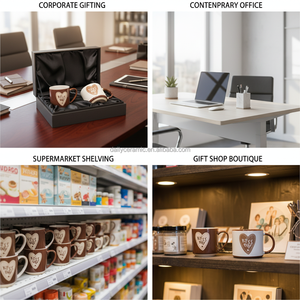 <span class=keywords><strong>Taza</strong></span> <span class=keywords><strong>de</strong></span> Café <span class=keywords><strong>de</strong></span> Cerámica <span class=keywords><strong>de</strong></span> 11 oz, Diseño OEM ODM, Dos Tonos Marrón y Blanco, Calcomanía <span class=keywords><strong>de</strong></span> Corazón con Texto en Inglés 'Kiss <span class=keywords><strong>Me</strong></span>', Logotipo Personalizado, <span class=keywords><strong>Taza</strong></span> para Té y Leche - Product Image 4