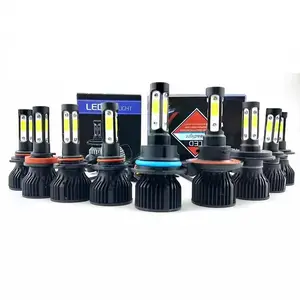 Cross-border Explosive H1 H4 H7 Car Led Headlights V7 Four-side Laser LED Car Lights Bulb Far And Near Integrated 9005 In Stock