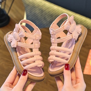 Girls' Roman Sandals 2026 Spring Summer New Korean Style Fashion Little Girl Children's Ankle Bootie <strong>Velcro</strong> Closure <strong>Shoes</strong> - Product Image 1