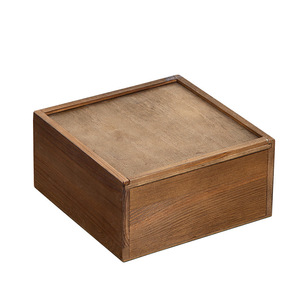 Caja de almacenamiento de madera maciza rectangular de 20x20x10cm con estructura de mortaja y tenón y tapa extraíble para frutos secos - Product Image 4