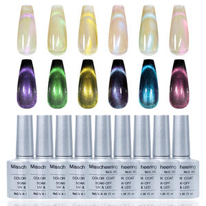 Nouvelles tendances en gros revêtement coloré usure sur Nail Art court forme d'amande acrylique presse sur les ongles <span class=keywords><strong>manucure</strong></span> oeil de chat - Product Image 2