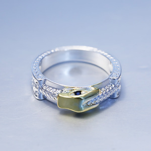 <b>Snake</b> <b>Ring</b> Women Punk Style Copper <b>Silver</b> Tone Fashion Unisex Open Adjustable Statement Jewelry Daily Wear <b>Ring</b> - Product Image 2
