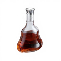 Botol Kaca Silinder Mewah untuk Whisky/Anggur 750ml/700ml dengan Tutup Gabus Permukaan Dapat Disesuaikan Melalui Sablon