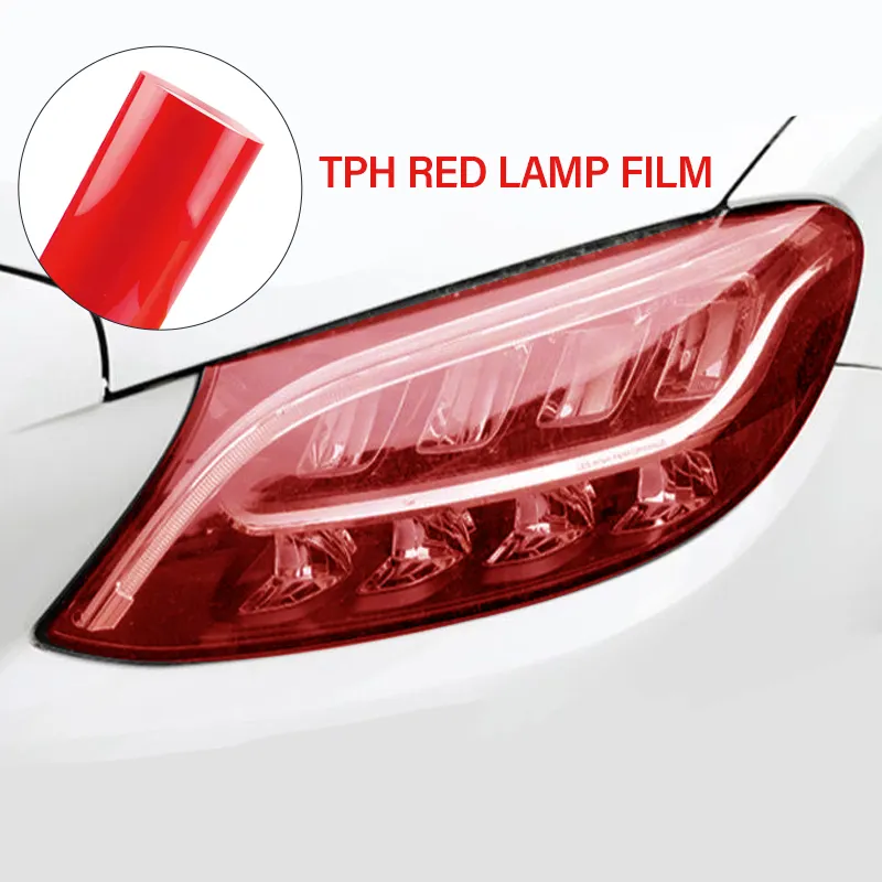 Car TPH Lamp Red Automobile Tail Light Led Lamp Film Scratch proof Car Wrap Protective Headlight Film Motorcycle