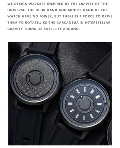 Envío Directo E040 EUTOUR <span class=keywords><strong>Reloj</strong></span> Magnético para Hombre con Dos <span class=keywords><strong>Esferas</strong></span>, Aleación Magnetizada, PVD, Unibody - Product Image 3