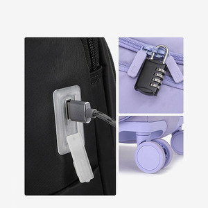 Valise pratique Valise à roulettes Valise <span class=keywords><strong>cabine</strong></span> femme 20 pouces <span class=keywords><strong>Sac</strong></span> en tissu <span class=keywords><strong>ultra</strong></span>-léger Valise mot de passe 24 pouces - Product Image 4