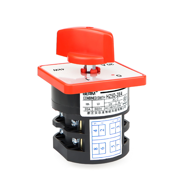 HZ5D L03 M05 M08 Two/Three Gear Combination Plastic Rotary Switch 20A 380V for Power Supply Switching and Motor Starting